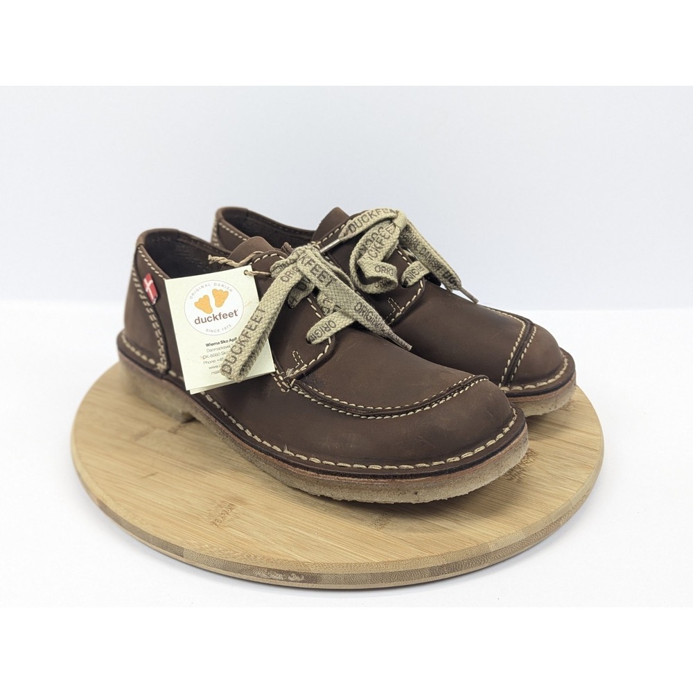 Duck Feet Shoes Brown Leather Derby Mens 9 Boat Handcrafted Danish EU 42